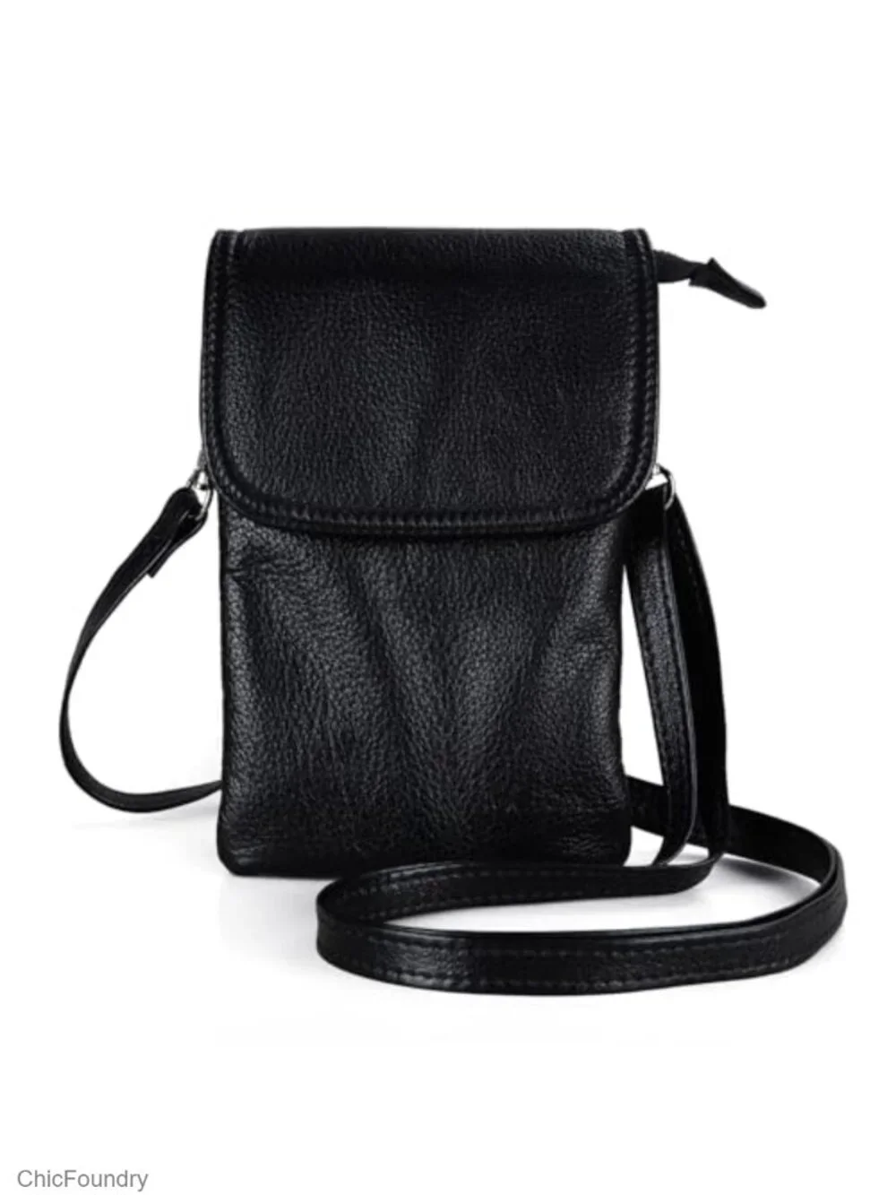 Genuine Leather Small Crossbody Bag Cell Phone Purse Hands-Free